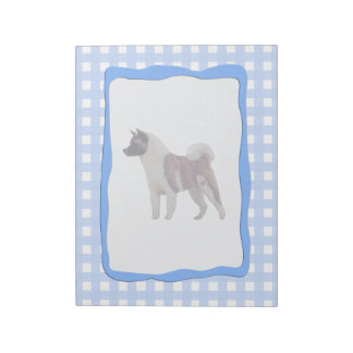 Akita Blue Gingham Notepad