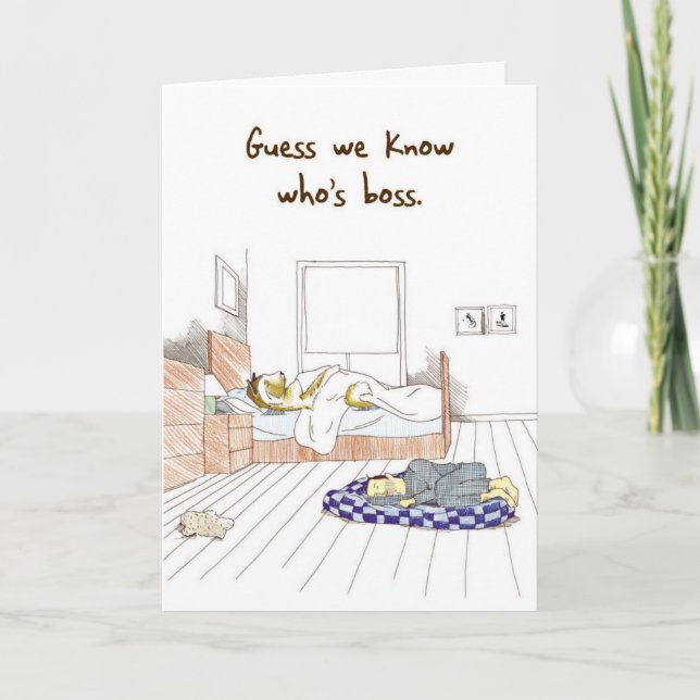 Akita Bossy Dog - Funny Birthday Card (Front)