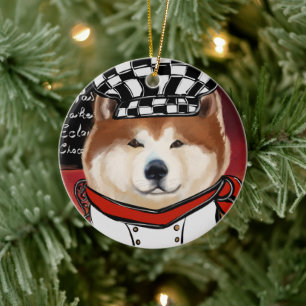 AKITA          CERAMIC TREE DECORATION