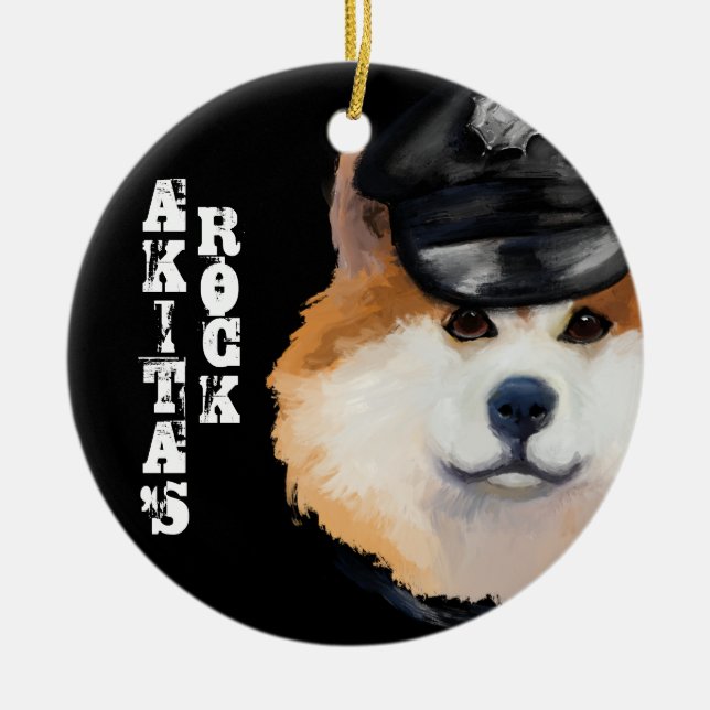 AKITA   CERAMIC TREE DECORATION (Front)