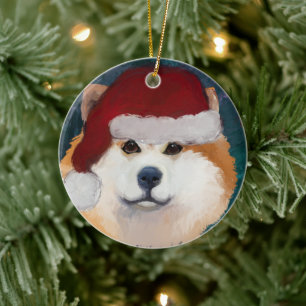 AKITA       CERAMIC TREE DECORATION