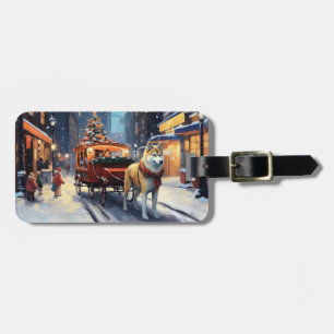 Akita Christmas Festive Season Luggage Tag