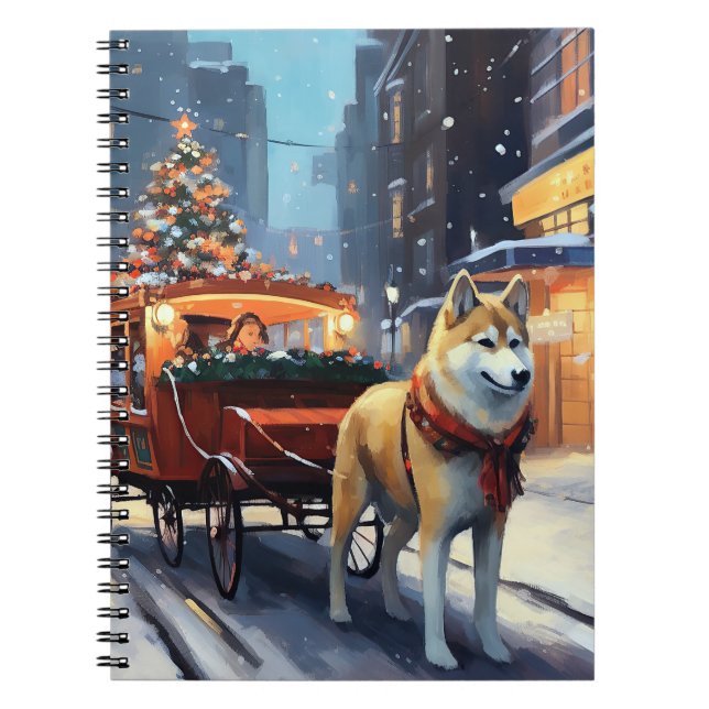 Akita Christmas Festive Season Notebook (Front)