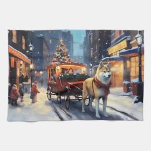 Akita Christmas Festive Season Tea Towel