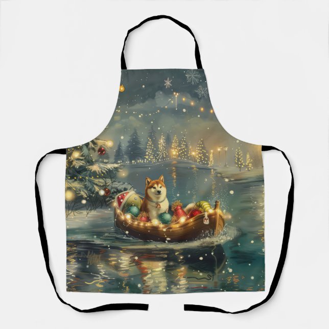 Akita Christmas Festive Voyage Apron (Front)