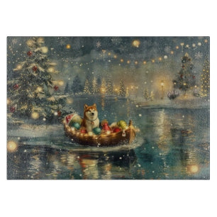 Akita Christmas Festive Voyage Cutting Board