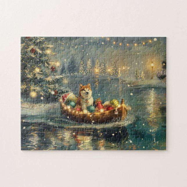Akita Christmas Festive Voyage Jigsaw Puzzle (Horizontal)