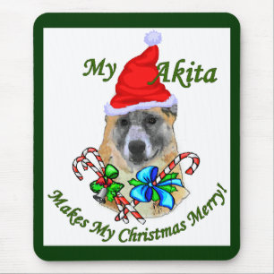 Akita Christmas Gifts Mouse Pad
