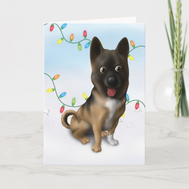 Akita Christmas Holiday Card (Front)