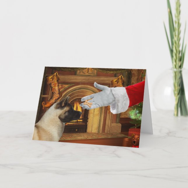 Akita  Christmas Holiday Card (Front)