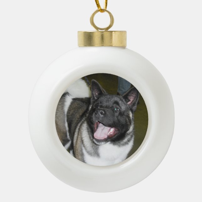 Akita Christmas Ornament (Front)