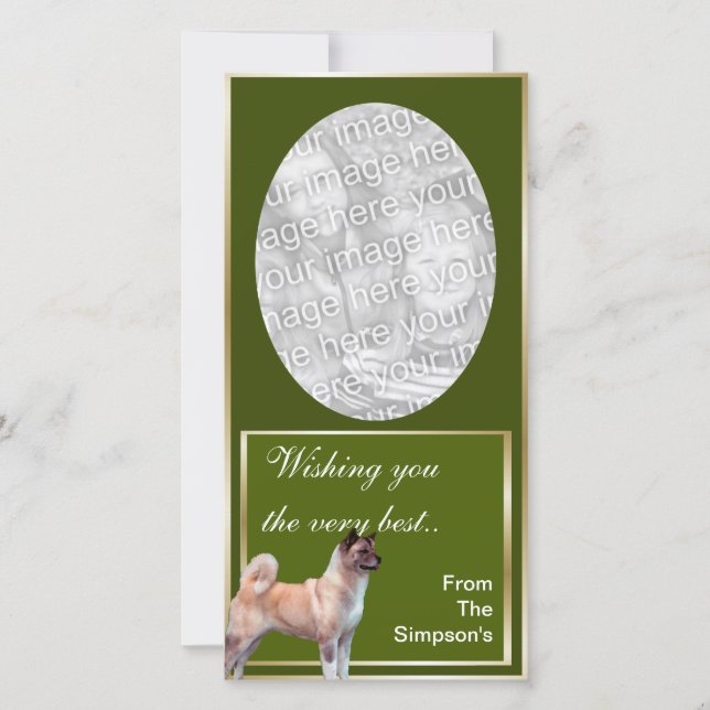 Akita Christmas Photocard Holiday Card (Front)