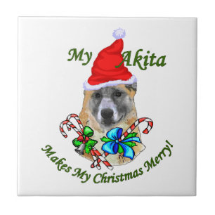 Akita Christmas Tile