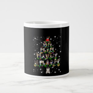 Akita Christmas Tree Covered By Flashli Large Coffee Mug