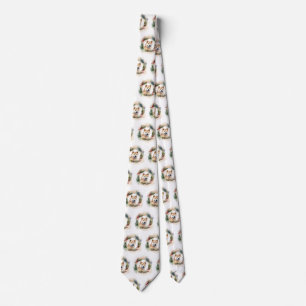 Akita Christmas Wreath Festive Pup Tie