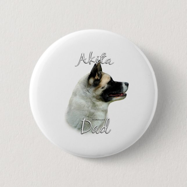 Akita Dad 2 6 Cm Round Badge (Front)