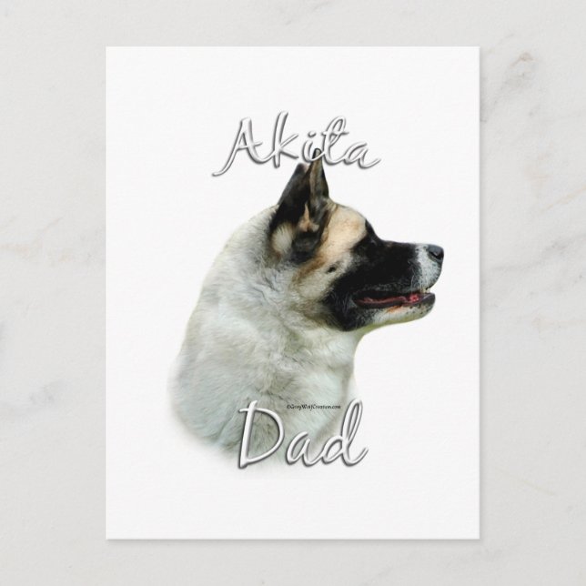 Akita Dad 2 Postcard (Front)