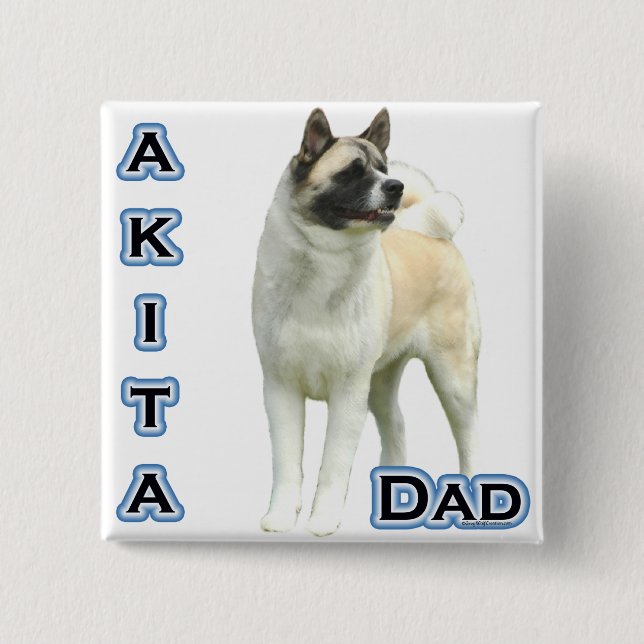 Akita Dad 4 15 Cm Square Badge (Front)