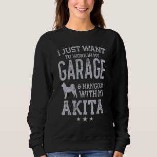 Akita Dad Car Garage Hangout Men Sweatshirt