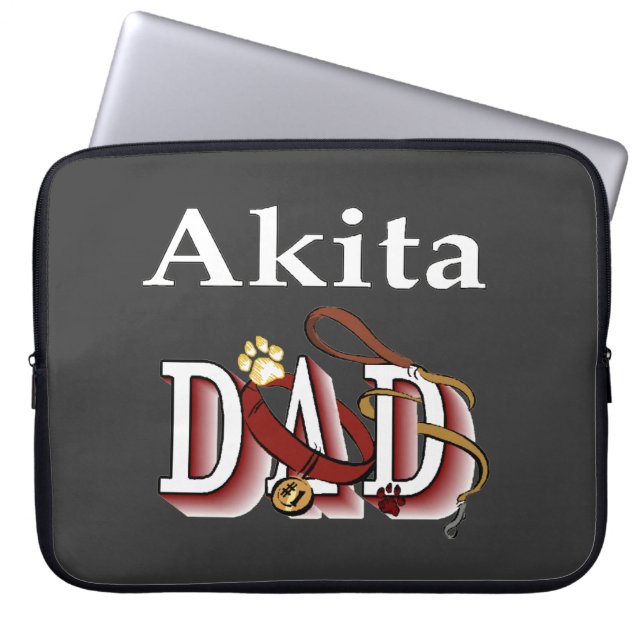 akita dad laptop sleeve (Front)
