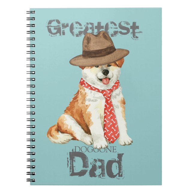 Akita Dad Spiral Notebook (Front)