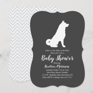 Akita Dog Baby Shower Gender Neutral Invitation