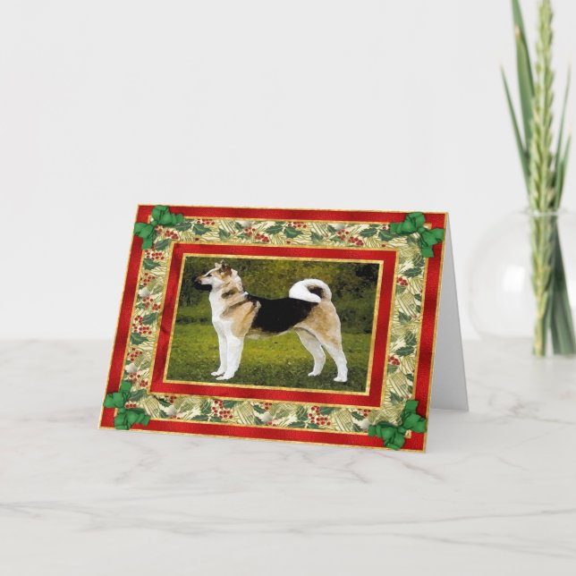 Akita Dog Blank Christmas Card (Front)