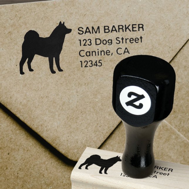 Akita Dog Breed Silhouette Return Address Rubber Stamp (Creator Uploaded)