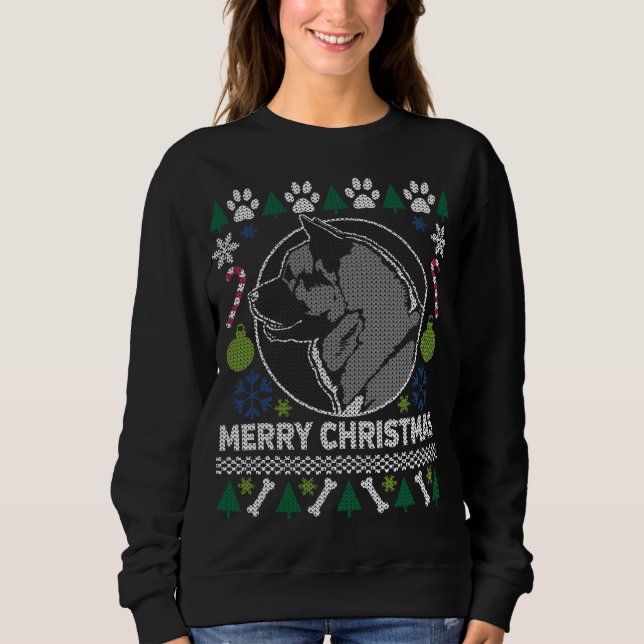 Akita Dog Breed Ugly Christmas Sweater (Front)