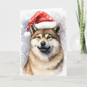 Akita Dog Christmas Santa Paws Festive Thank You Card