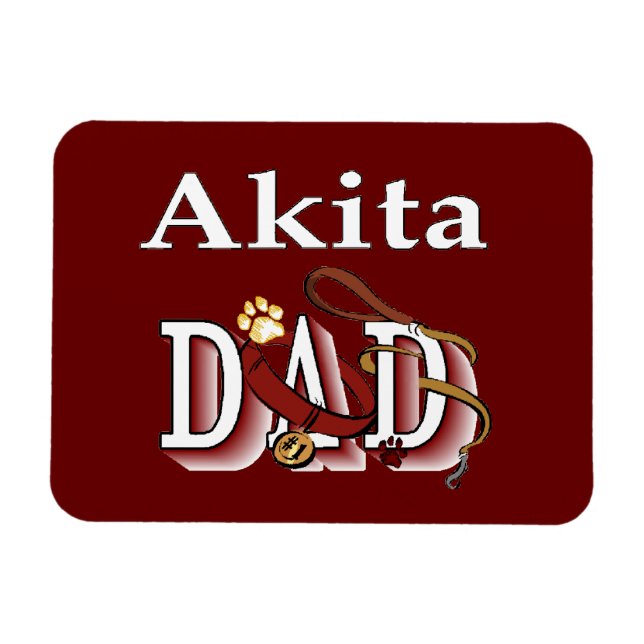 Akita Dog Dad Magnet (Horizontal)