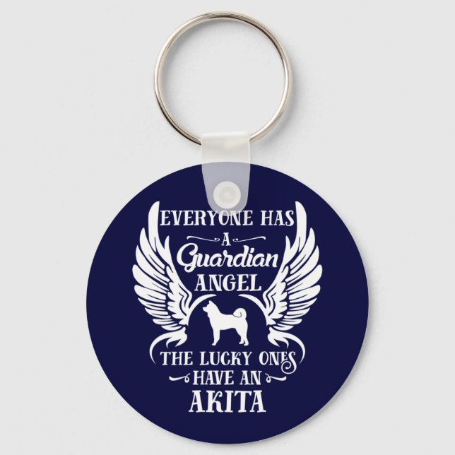 Akita Dog Guardian Angel Key Ring (Front)