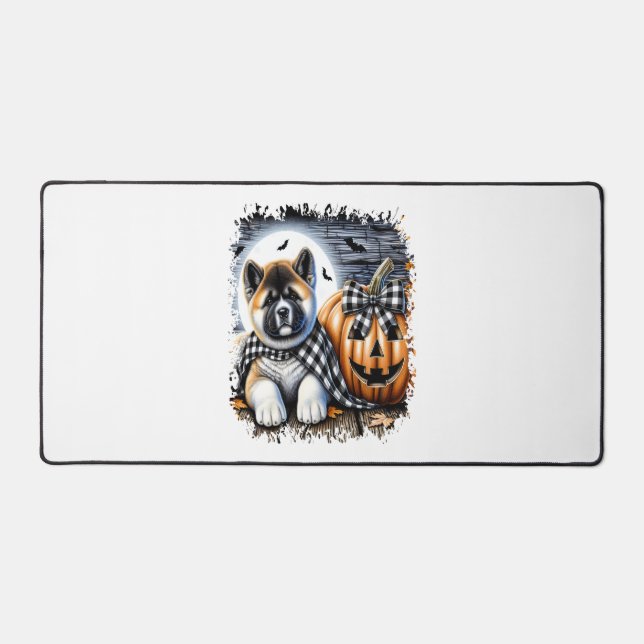 Akita Dog Halloween Square Desk Mat (Front)