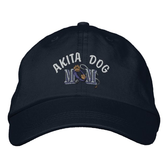 Akita Dog MOM Embroidered Hat (Front)