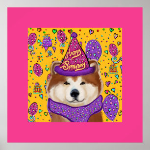 AKITA DOG POSTER