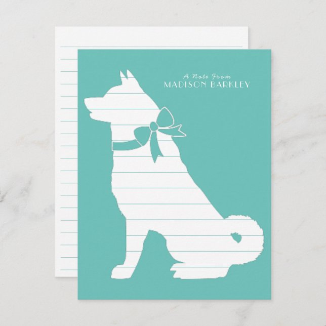 Akita Dog Puppy Thank You Card (Front/Back)