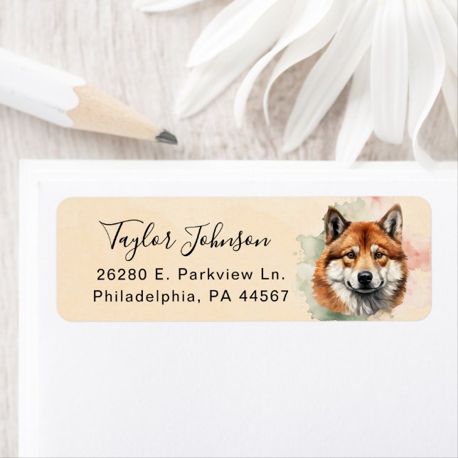 Akita Dog Return Address Label (Insitu)