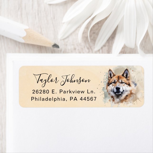 Akita Dog Return Address Label (Insitu)
