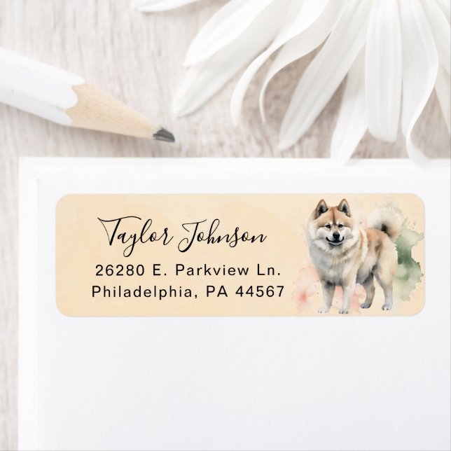 Akita Dog Return Address Label (Insitu)
