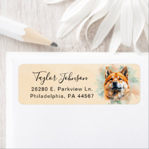 Akita Dog Return Address Label