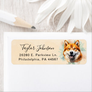 Akita Dog Return Address Label