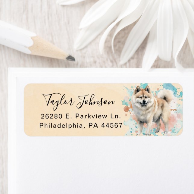 Akita Dog Return Address Label (Insitu)