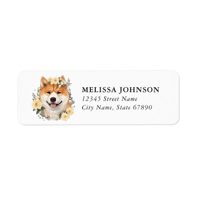 Akita Dog Return Address Labels (Front)