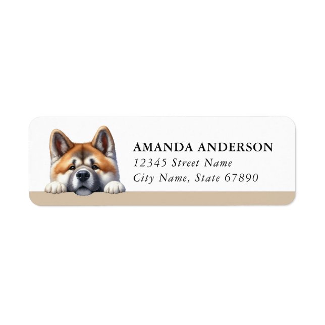 Akita Dog Return Address Labels (Front)