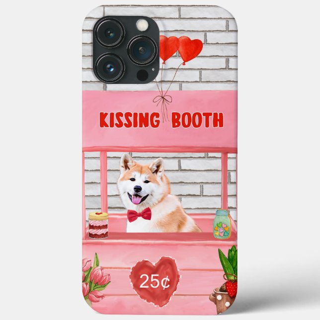 Akita Dog Valentine's Day Kissing Booth Case-Mate iPhone Case (Back)