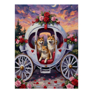 Akita Dog Valentine's Day Poster