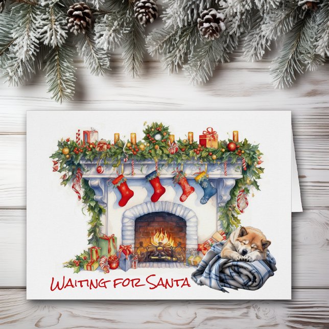 Akita Dog Wait for Santa (Creator Uploaded)