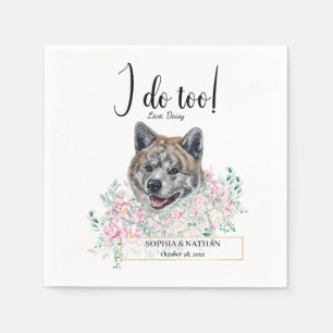 Akita Dog Wedding Cocktail Napkins