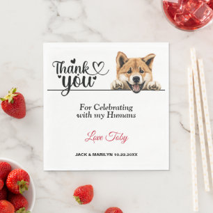 Akita Dog Wedding Reception Paper Napkin