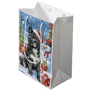 Akita Dog Winter Wonderland Christmas Joy Medium Gift Bag